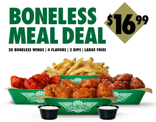 Wingstop National Eat What You Want Day Boneless Meal Deal for Just $16.99