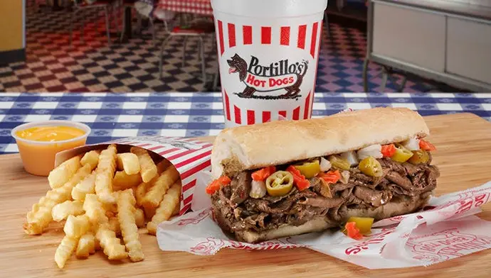 Portillo's National Eat What You Want Day Famous Meal #1: Big Beef with Large Fries and Drink for $12.98