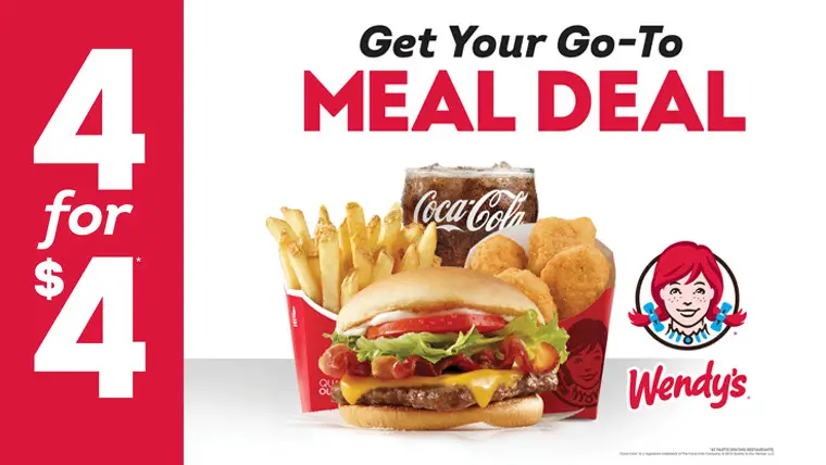 Wendy's National Eat What You Want Day Jr. Cheeseburger – 4 For $4 Meal